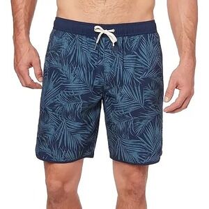 Fair Harbor Anchor Swim Trunk Mens Large Navy Grey Floral Tropical Shorts Summer